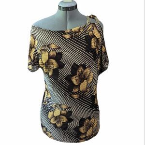 Vintage Caren Sport Women's Floral One Shoulder Top